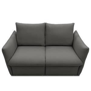 Boxspring-Schlafsofa Moric Strukturstoff Noena: Dunkelgrau