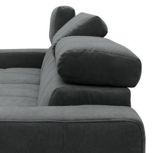 Divano con chaise longue Freetown Microfibra Meli: grigio scuro - Longchair preimpostata a sinistra - Con regolazione profondità del sedile