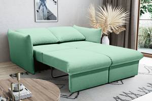 Boxspring-Schlafsofa Moric Strukturstoff Noena: Mint