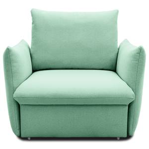 Boxspring-slaapfauteuil Moric Structuurstof Noena: Mint