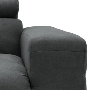 Ecksofa Freetown mit Longchair Microfaser Meli: Dunkelgrau - Longchair davorstehend links - Keine Funktion