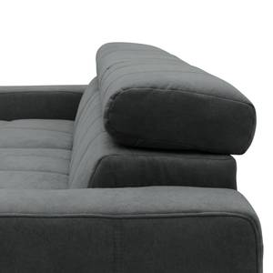 Divano con chaise longue Freetown Microfibra Meli: grigio scuro - Longchair preimpostata a sinistra - Nessuna funzione