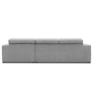 Ecksofa Freetown mit Longchair Webstoff Meli: Silber - Longchair davorstehend rechts - Sitztiefenverstellung