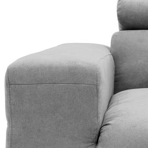 Ecksofa Freetown mit Longchair Webstoff Meli: Silber - Longchair davorstehend rechts - Sitztiefenverstellung