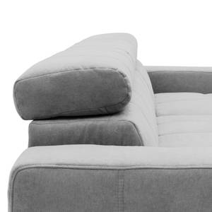 Ecksofa Freetown mit Longchair Webstoff Meli: Silber - Longchair davorstehend rechts - Sitztiefenverstellung