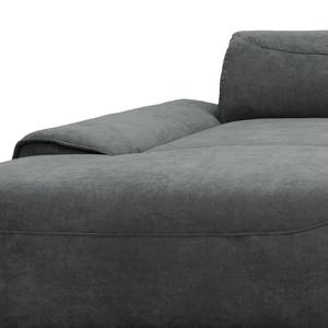 Ecksofa Paolos mit Longchair Microfaser Meli: Dunkelgrau - Longchair davorstehend links