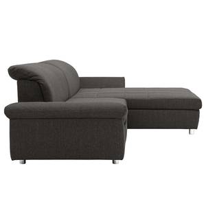 Ecksofa Altomna mit Longchair Webstoff Cody: Schlamm - Longchair davorstehend rechts