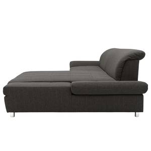 Ecksofa Altomna mit Longchair Webstoff Cody: Schlamm - Longchair davorstehend rechts