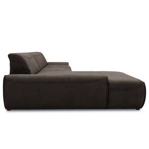 Ecksofa Paolos mit Longchair Microfaser Savi: Anthrazit - Longchair davorstehend links