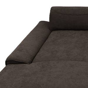 Ecksofa Paolos mit Longchair Microfaser Savi: Anthrazit - Longchair davorstehend links