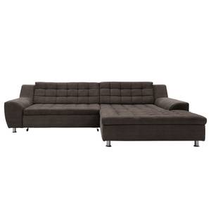 Ecksofa Kleta mit Longchair Microfaser Savi: Anthrazit - Longchair davorstehend rechts