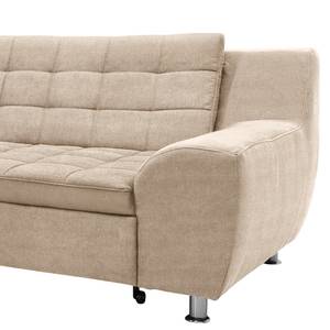 Hoekbank Kleta met chaise longue Microvezel Savi: Taupe - Longchair vooraanzicht links