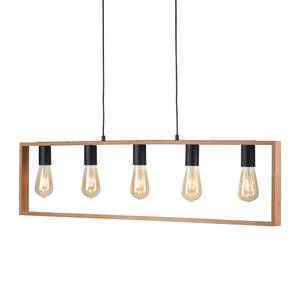 Suspension Franky Fer / Acacia massif - Nb d'ampoules : 5