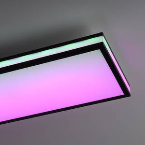 LED-Deckenleuchte Mario rechteckig Polycarbonat / Eisen - 1-flammig - Schwarz
