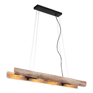 Hanglamp Log ijzer/massief eucalyptushout - 4 lichtbronnen