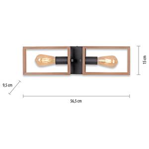 Plafonnier Franky Fer / Acacia massif - Nb d'ampoules : 2