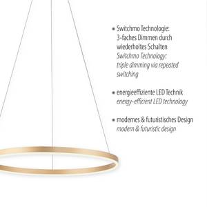 LED-Hanglamp Ritus type B kunststof/aluminium - 1 lichtbron - Messing
