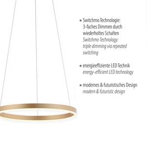 LED-Hanglamp Ritus type A kunststof/aluminium - 1 lichtbron - Messing