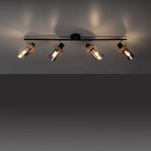 Plafondlamp Pasqual rookglas/ijzer - 4 lichtbronnen