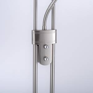 LED-Stehleuchte Zahara Milchglas / Eisen - 2-flammig - Silber