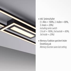 LED-plafondlamp Asmin type D polycarbonaat/aluminium - 1 lichtbron - Zwart