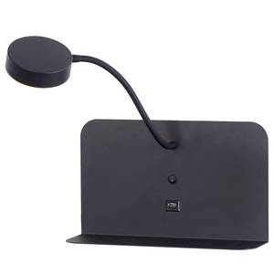 LED-wandlamp Board met leeslamp kunststof/ijzer - 1 lichtbron - Zwart