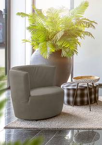 Fauteuil Kindia avec structure pivotante Cuir véritable Embla: Gris