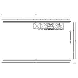 Küchenzeile High-Line Touch Variante A Schwarz / Eiche Sierra Dekor - Breite: 270 cm - Ausrichtung links - Ohne Elektrogeräte