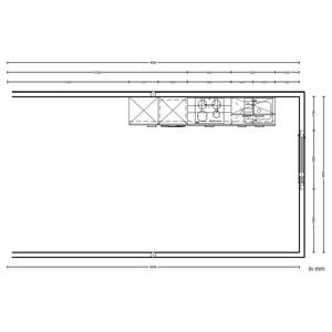 Küchenzeile High-Line Touch Variante D Schwarz / Eiche Sierra Dekor - Breite: 300 cm - Ausrichtung links - Ohne Elektrogeräte