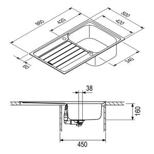 Küchenzeile High-Line Touch Variante C Schwarz / Eiche Sierra Dekor - Breite: 330 cm - Ausrichtung rechts - Mit Elektrogeräten