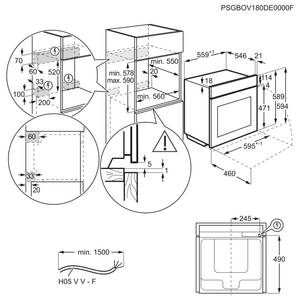 Küchenzeile High-Line Touch Variante D Schwarz / Eiche Sierra Dekor - Breite: 330 cm - Ausrichtung links - Mit Elektrogeräten