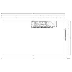 Küchenzeile High-Line Touch Variante A Grau / Eiche Havanna Dekor - Breite: 240 cm - Ausrichtung rechts - Ohne Elektrogeräte