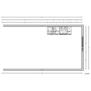 Küchenzeile High-Line Touch Variante A Grau / Eiche Havanna Dekor - Breite: 180 cm - Ausrichtung rechts - Ohne Elektrogeräte