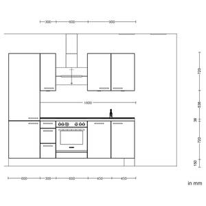 Küchenzeile High-Line Touch Variante A Grau / Eiche Havanna Dekor - Breite: 240 cm - Ausrichtung links - Ohne Elektrogeräte