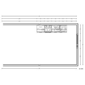 Küchenzeile High-Line Touch Variante C Grau / Eiche Havanna Dekor - Breite: 240 cm - Ausrichtung links - Ohne Elektrogeräte