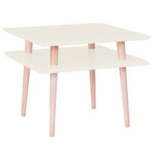 Tavolino da salotto Square Legno massello di faggio / MDF - Crema - Bianco crema