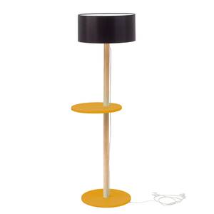 Lampadaire Ufo Noir Frêne massif / MDF - Noir / Jaune moutarde - Jaune moutarde