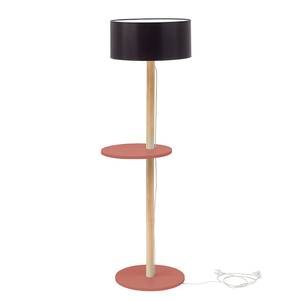 Lampadaire Ufo Noir Frêne massif / MDF - Noir / Vieux rose - Rose vieilli