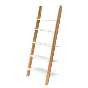 Étagère échelle Ashme - Type A Frêne massif / MDF - Blanc - Blanc - Largeur : 85 cm