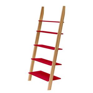 Leiterregal Ashme Typ A Esche Massiv / MDF - Rot - Rot - Breite: 85 cm