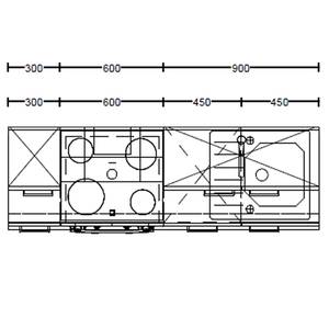 Küchenzeile High-Line Structura Kombi A Eiche Dekor - Breite: 180 cm - Ausrichtung links - Ohne Elektrogeräte