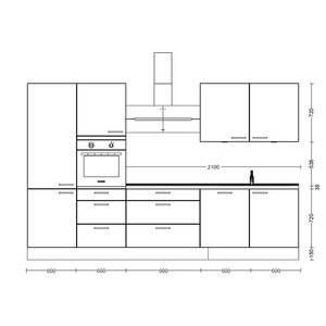 Küchenzeile High-Line Structura Kombi D Eiche Dekor - Breite: 330 cm - Ausrichtung links - Ohne Elektrogeräte