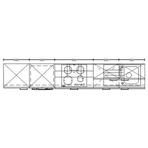 Küchenzeile High-Line Structura Kombi D Eiche Dekor - Breite: 330 cm - Ausrichtung links - Mit Elektrogeräten