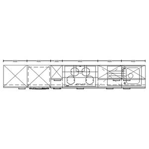 Küchenzeile High-Line Structura Kombi D Eiche Dekor - Breite: 360 cm - Ausrichtung links - Mit Elektrogeräten