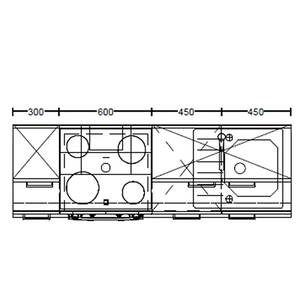 Küchenzeile High-Line Structura Kombi A Eiche Havanna Dekor - Breite: 180 cm - Ausrichtung links - Ohne Elektrogeräte