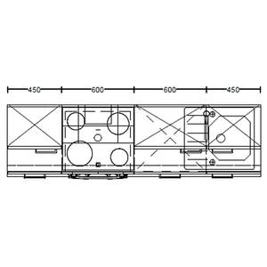 Küchenzeile High-Line Structura Kombi B Eiche Havanna Dekor - Breite: 210 cm - Ausrichtung links - Ohne Elektrogeräte