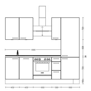 Küchenzeile High-Line Structura Kombi A Eiche Havanna Dekor - Breite: 240 cm - Ausrichtung rechts - Ohne Elektrogeräte