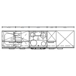 Küchenzeile High-Line Structura Kombi A Eiche Havanna Dekor - Breite: 240 cm - Ausrichtung rechts - Ohne Elektrogeräte