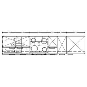 Küchenzeile High-Line Structura Kombi A Eiche Havanna Dekor - Breite: 270 cm - Ausrichtung rechts - Ohne Elektrogeräte