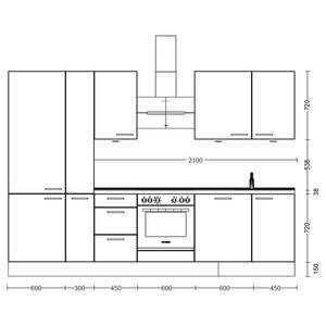 Küchenzeile High-Line Structura Kombi B Eiche Havanna Dekor - Breite: 300 cm - Ausrichtung links - Ohne Elektrogeräte